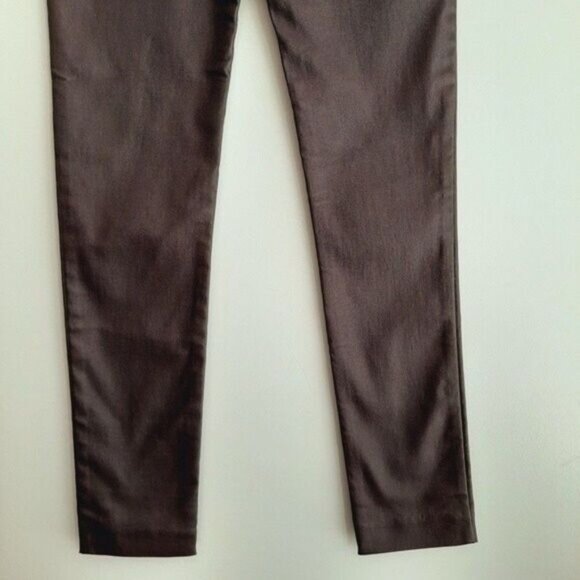 DECJUBA Stevie Wetlook Crop Pant Coated Pull-on Leging Burgundy Brown Sz 6 - Picture 9 of 13